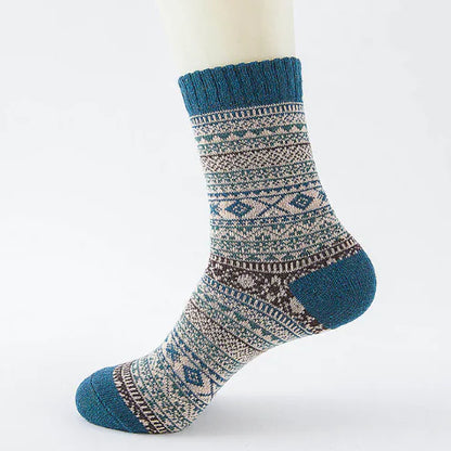 Men's Elegant Striped Rabbit Wool Socks