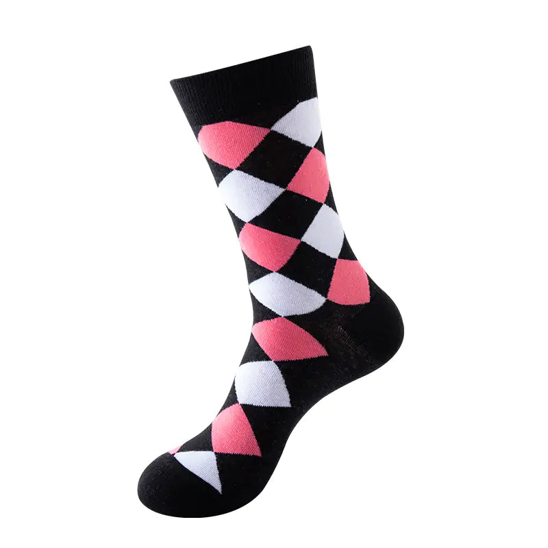 Trendy Geometric Mid Tube Socks for Couples