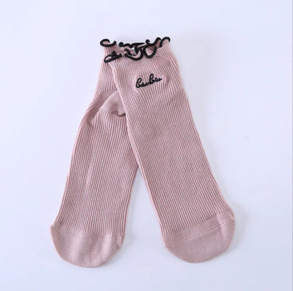 Embroidered Japanese Ruffle Socks